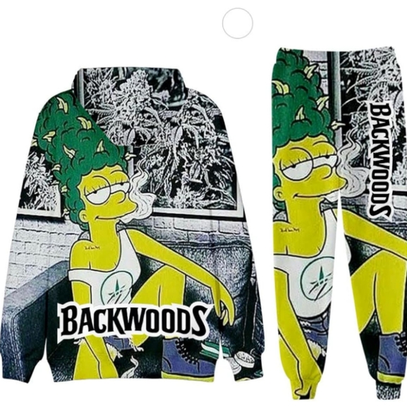 🆕" MARGE SIMPSON" BACKWOODS GRAPHIC HOODIE & JOGGER SET - Picture 4 of 4
